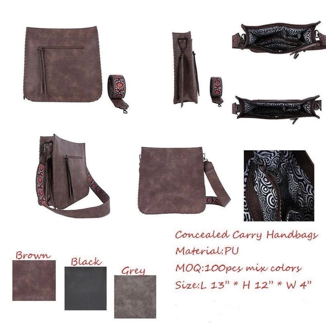 Concealed Carry Purse Bag Crossbody Black