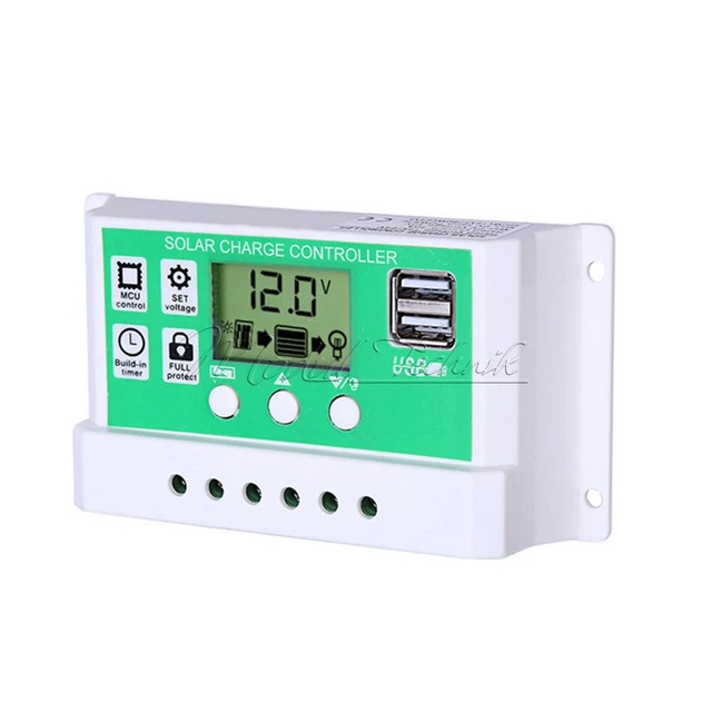 12V24V 10A/20A/30A PWM Solar Panel Regulator Battery Charge Controller ...