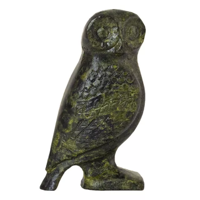 Owl Mini Statue Greek Solid Bronze Sculpture Symbol of Wisdom of Athena Goddess