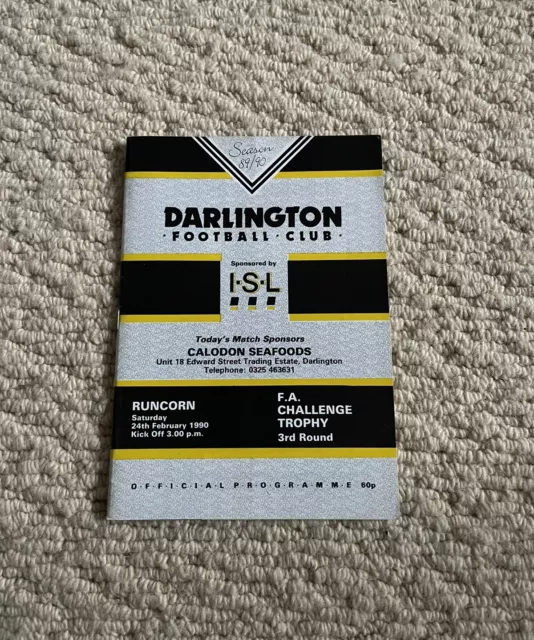 RARE DARLINGTON v RUNCORN FOOTBALL PROGRAMME