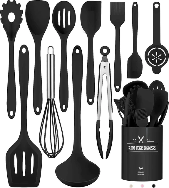 Set Utensili Da Cucina In Silicone YUTUY - 49 Pezzi Con Misurini, Antiaderente, Resistente Al Calore, Grigio Scuro - Foto 7