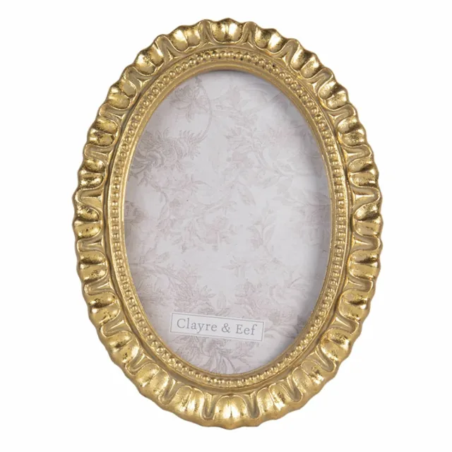 Bilderrahmen klein oval gold Antik Patina 10 x 15 cm , Fotorahmen