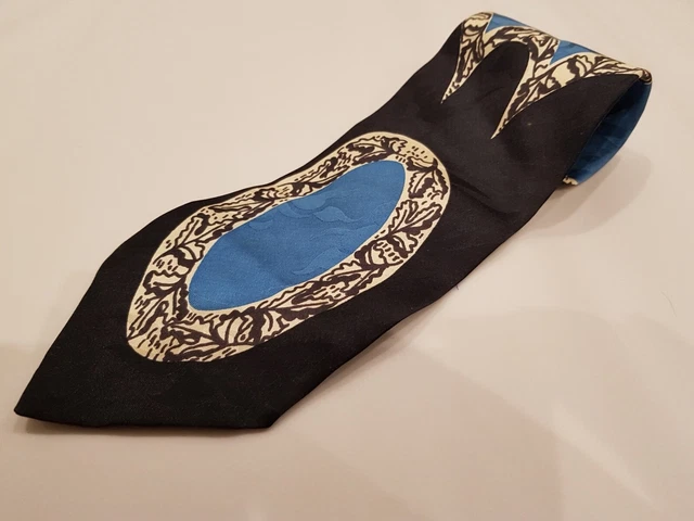 Cravate En Soie Jacquard Daniel Cremieux - Imprimé Placement Marine Foncé/crème/bleu