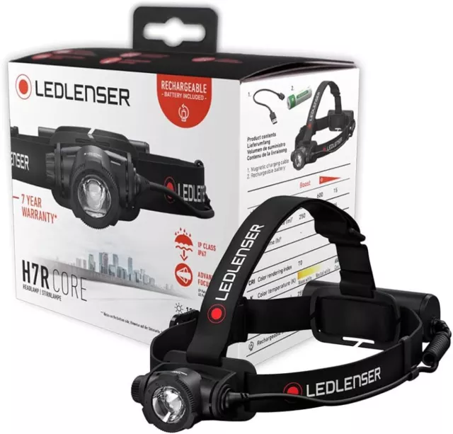 Ledlenser H7R Core Stirnlampe LED,1000 Lumen,aufladbar mit Lithium Akku,wasserdi