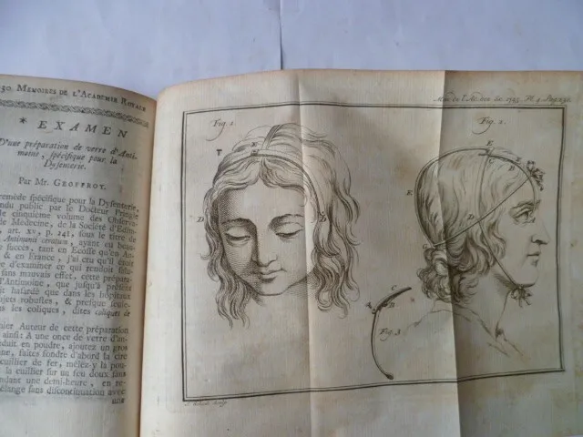 1754-Belle Reliure-Hist Academie Des Sciences -Memoires -5 Planches