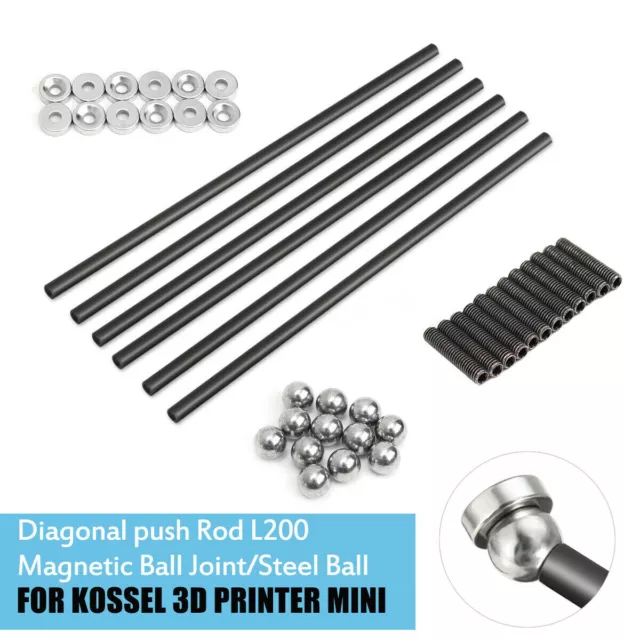 200mm Diagonal Push Rods Arms Ball Joint Kit Parts For Mini Kossel 3D Printer