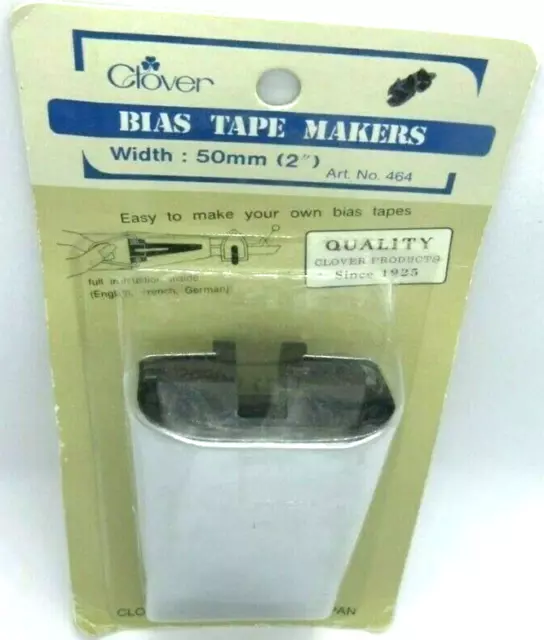 Clover Bias Tape Maker 50mm 2" Width Sewing Quilting Chrome Metal Japan New