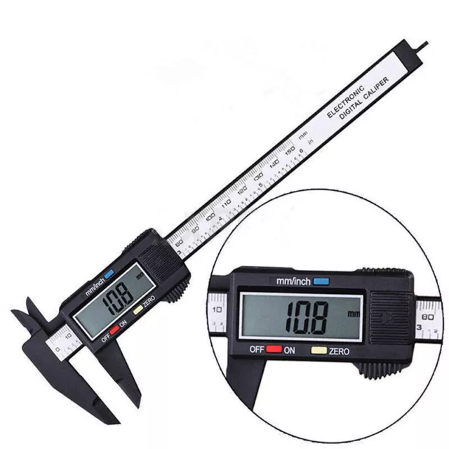 150mm 6inch LCD Digital Electronic Carbon Fiber Vernier Caliper Gauge Micrometer