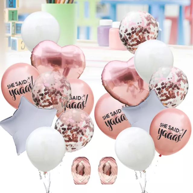 18 Pcs/set Rose Gold Wedding Balloons Party Supplies Props Sequins