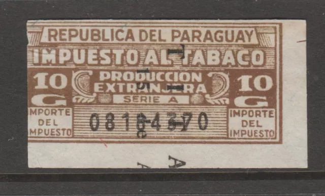 Paraguay revenue stamp Fiscal - 5-24-20 -- scarce