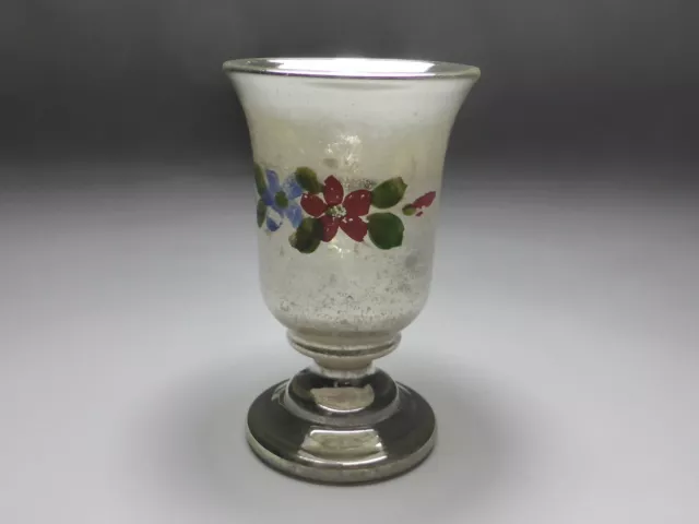 Silberglas Bauernsilber Kelchglas Fußbecher Blumen Böhmen Mähren 19. Jh. (2136)