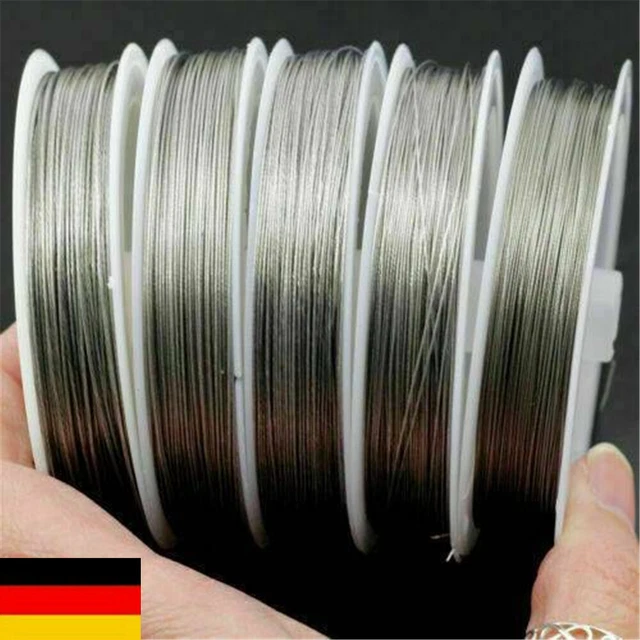 100M Edelstahl Perlen Draht Tiger Schwanz für Schmuckherstellung DIY Craft DE