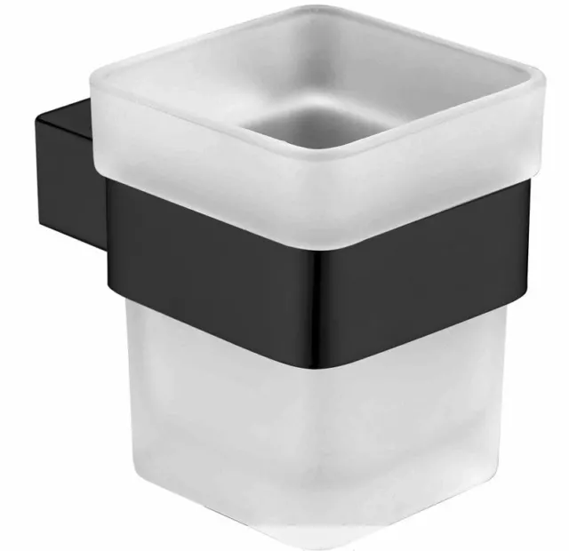 Vibe| Matte Black Square Tumbler Holder Tooth Brush Holder