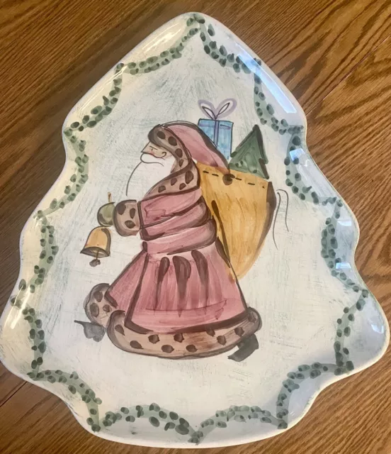 ZRIKE -RARE - Yuletide 17” Tree Shaped Santa Platter