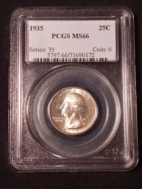 1935 P MS66 Washington Quarter  PCGS Graded