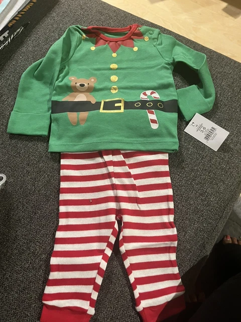 Pigiama bambino elfo di Natale - 3-6 mesi - nuovo con etichette