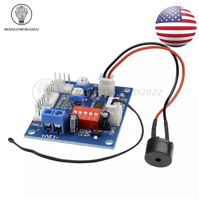 DC 12V Fan Temperature Control Speed Controller CPU High-Temp Alarm PWM PC US