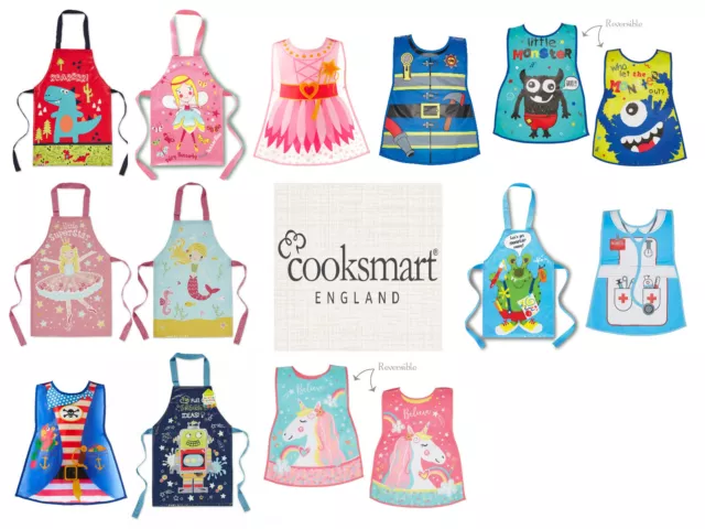 Childrens Kids Cooking Painting Messy Play Craft PVC Apron Wipe Clean Cooksmart