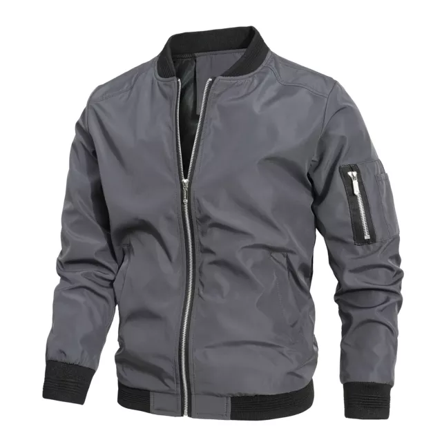 Mens Full-Zip Jacket Lightweight Windbreaker Casual Spring Fall Thin Coat