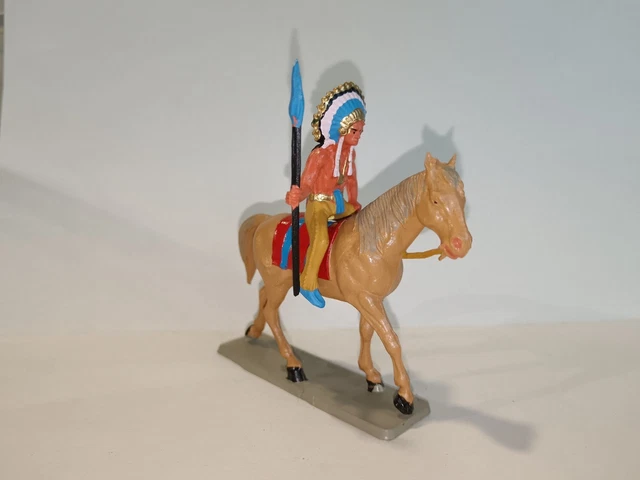 Figurine Starlux Western Indien - Soldat Plastique Peint 60mm 1:32 - Fait En France