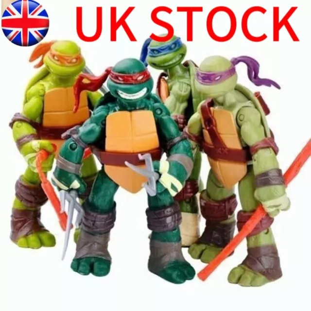 4Pcs Teenage Mutant Ninja Turtles Action Figures Toys Xmas Gift UK