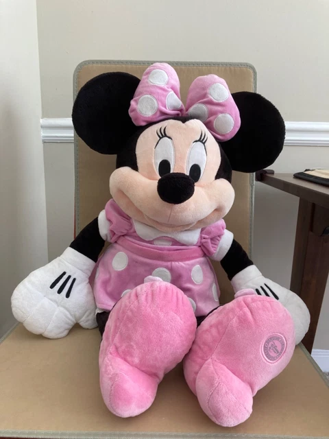 Disney Store Exclusive Minnie Mouse 28” Plush Pink Large jumbo Soft Eyes