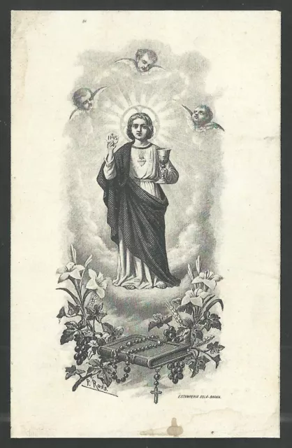Estampa antigua del Niño Jesus andachtsbild santino holy card santini