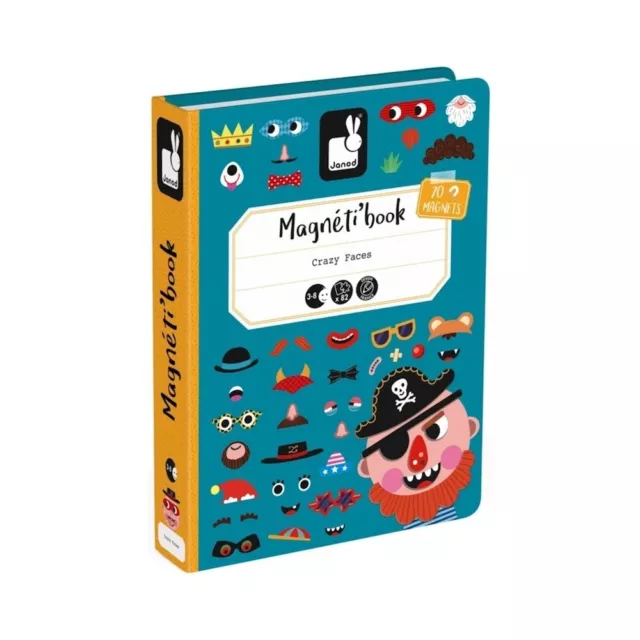 Magnetibook Crazy Faces Garcon - JANOD - NEUF