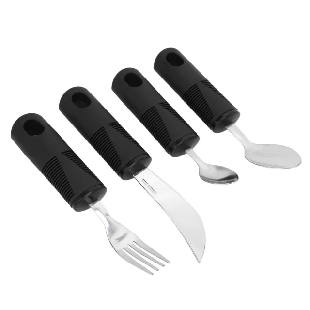 4Pcs Adaptive Utensils Easy Grip Silverware Built Up Bendable Fork Teaspoon