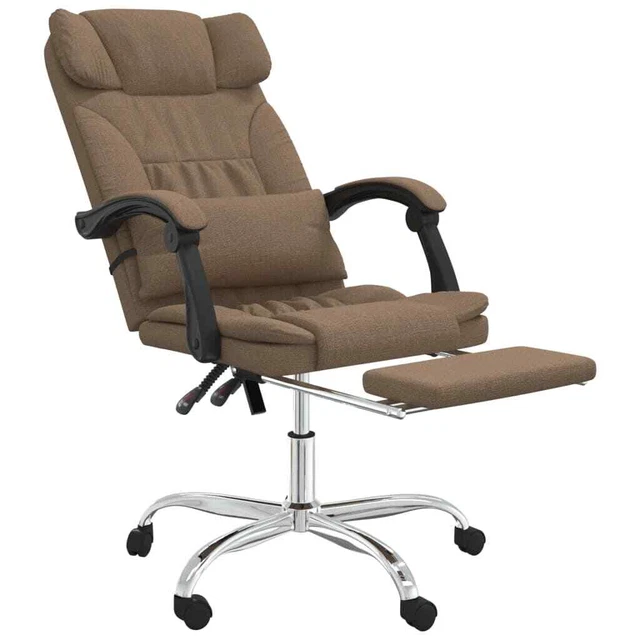 Fauteuil de massage inclinable de bureau Marron Tissu 6