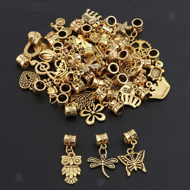 Lot 40x Pendentifs Charms Doré Antique Accessoires Perles pour Bijoux DIY