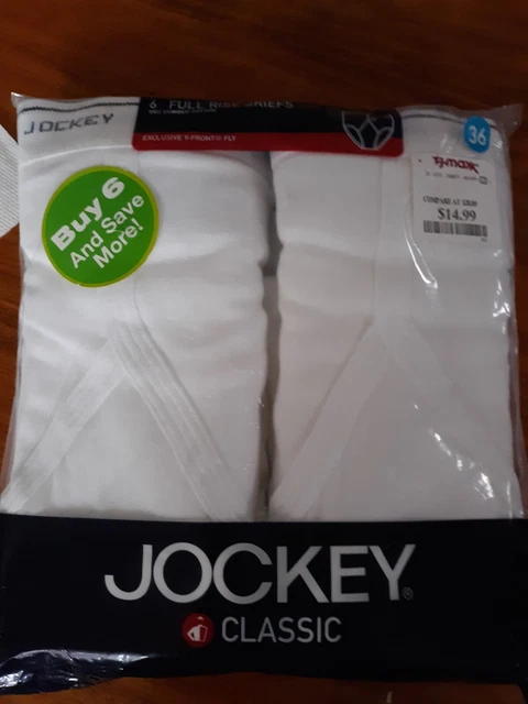 Size 36 VINTAGE  Jockey Classic Mens 2006 Full Rise Briefs 6pack SEALED / NEW