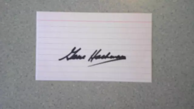 GENE HACKMAN SIGNED 3x5 INDEX CARD AUTOGRAPH