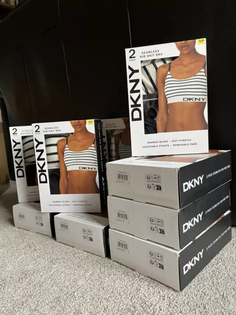 DKNY LADIES 2 Pack seamless rib knit bra/ Bralette Size S Sealed