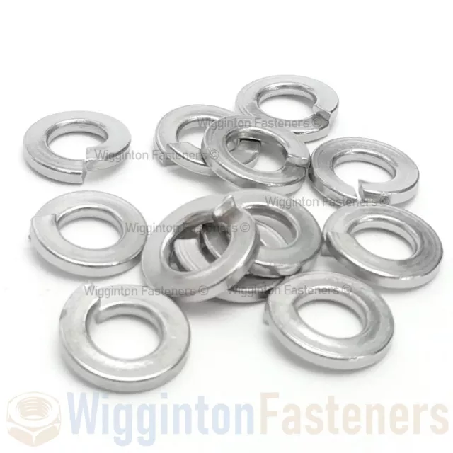 1/4" Spring Washers STAINLESS STEEL A2 Split Lock Imperial Rectangular Section