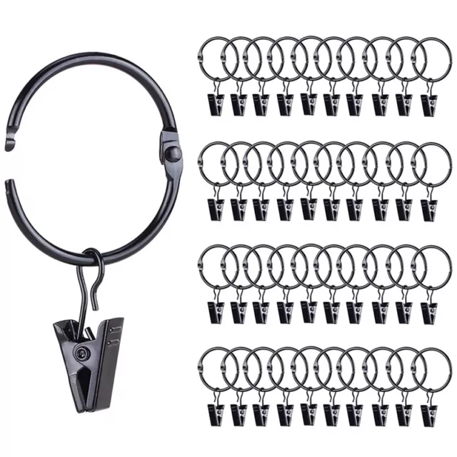 42 Pack Openable Curtain Rings with Clips, 1 Inch Interior Diameter, Heavy5117