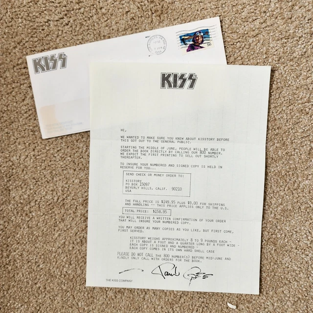 KISS - Kiss Company letter