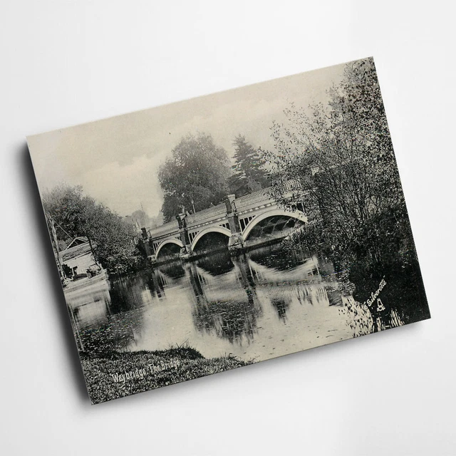 A3 PRINT - Vintage Surrey - Weybridge. The Bridge