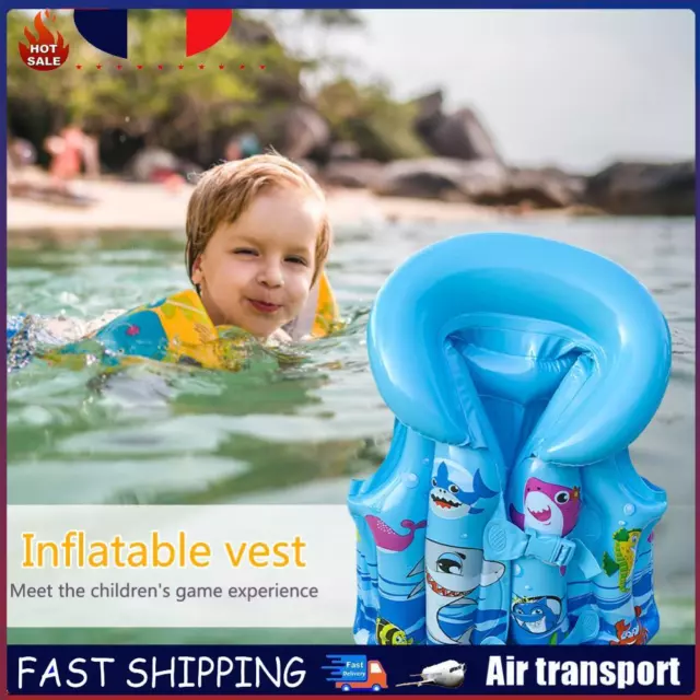 PVC Buoyancy Vest Lightweight Inflatable Safe Outdoor Accessories (L Blue) FR