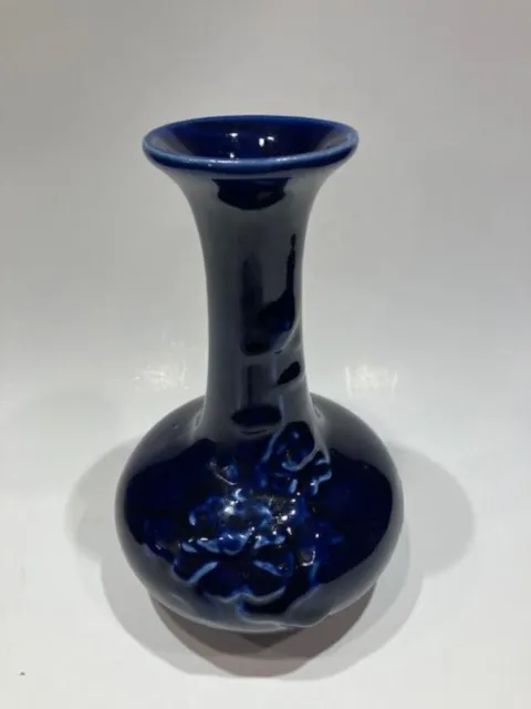 Vintage Small Colbalt Blue Pottery Flower Genie Vase