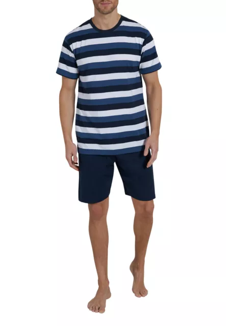 CECEBA Shorty Pyjama Herren kurzer Schlafanzug 2-teilig kurz blau