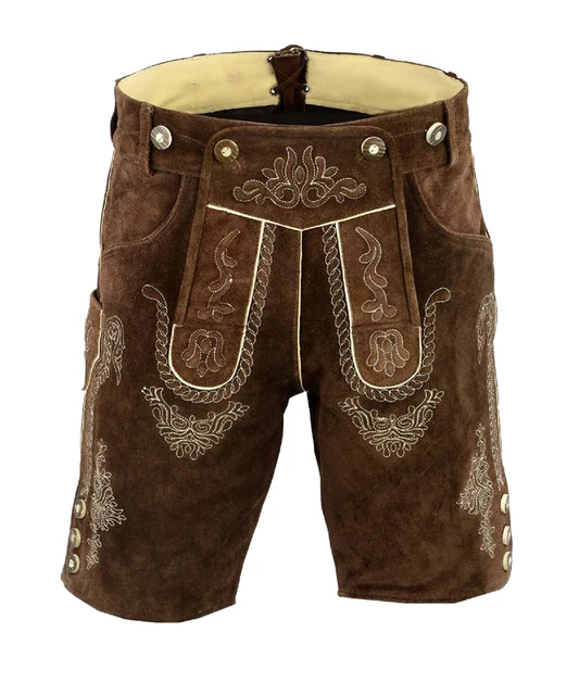 Bavarian Trachten Men Wear Oktoberfest Shorts Lederhosen Shorts 30" To 42" Size