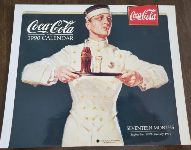 Coca-Cola 1990 ( 17 Month) Calendar SEPT.1989-JAN.1991