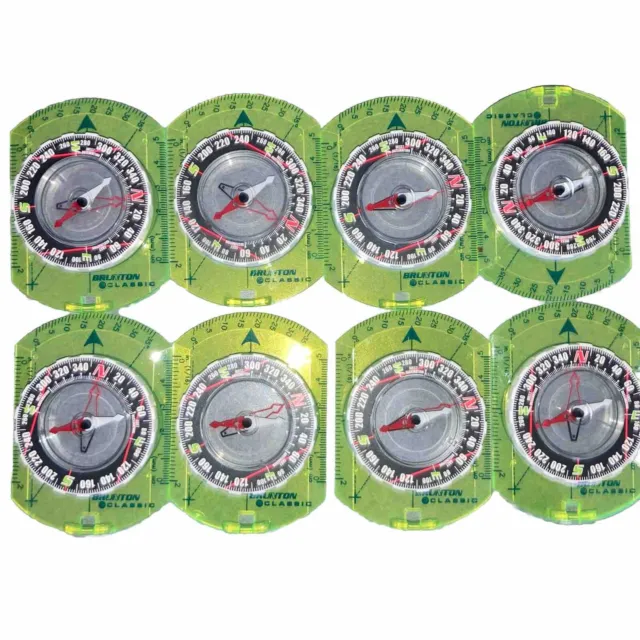 BRUNTON Classic Compass 9020G Optic Green Baseplate Map Compass Rotating Analog