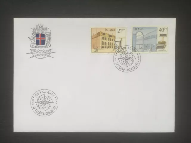 ICELAND 1990 Europa CEPT XXX1 Post Office Buildings FDC ,Reykjavik FDI (SS444)