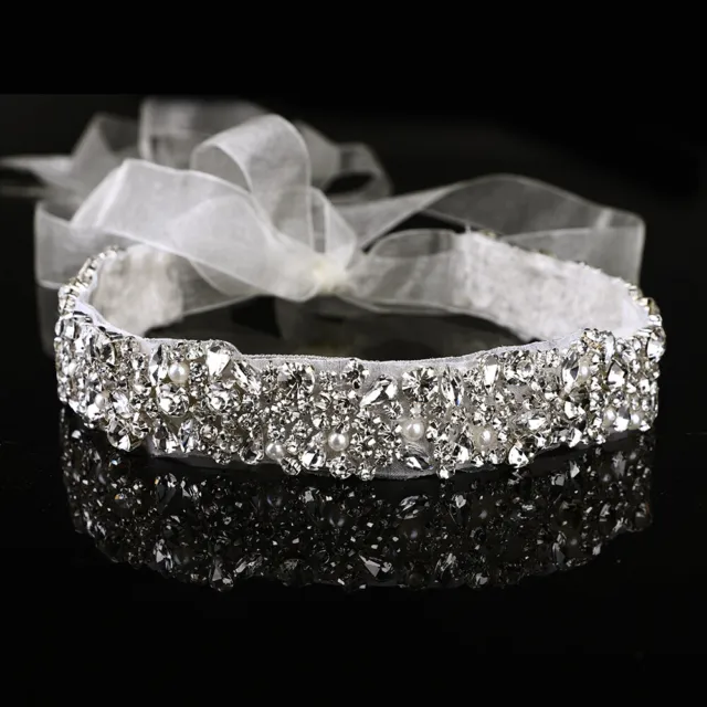 Wedding Sash Bridal Belt Handmade Rhinestone Crystal Pearl Hairband Dress Belts