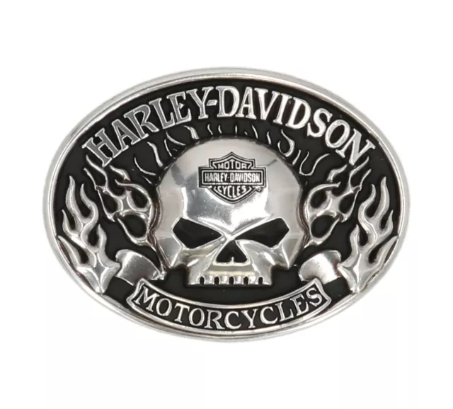 Harley-Davidson Buckle Mundi Immunity Skull Gürtelschnalle Silber 9,5 x 7 cm