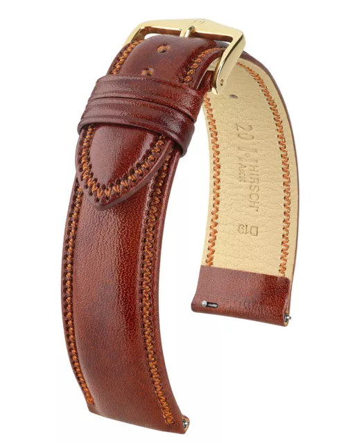 HIRSCH Ascot Calf Leather Watch Strap - Chesterfield Style - Quick Release