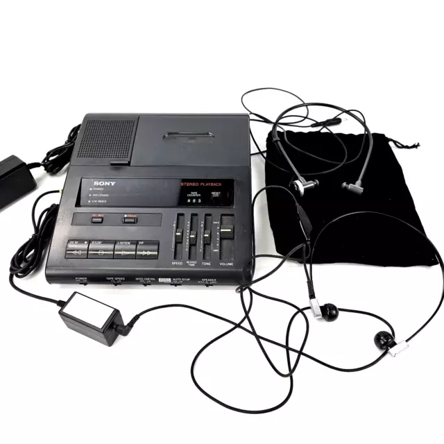 Vintage Sony BM-87DST Cassette Dictator Transcriber Recorder - Working, No Pedal