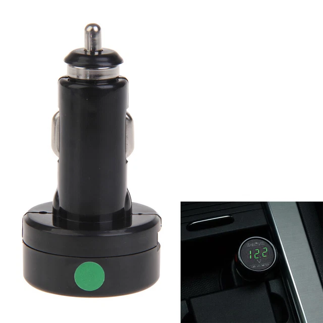 DF-01-V Car Voltmeter Cigarette Lighter Charger Green Digital Display